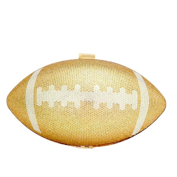 Sparkling Bling Swarovski Crystal Football Clutch Purse Bag - Picture 1 of 11